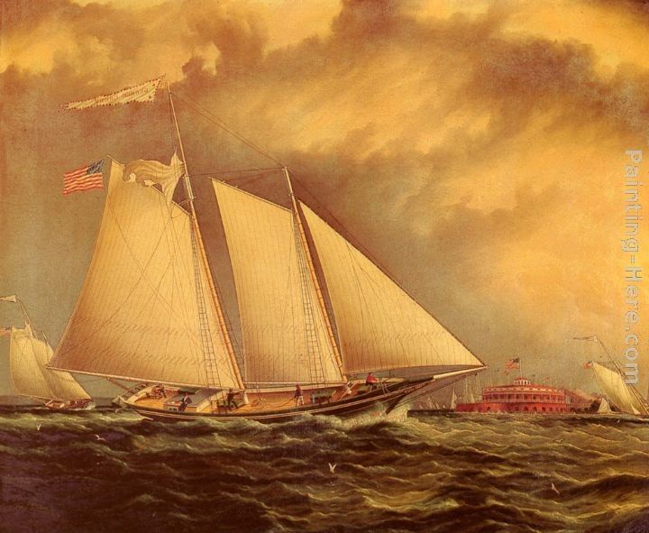James E. Buttersworth Yachting Off Castle Garden
